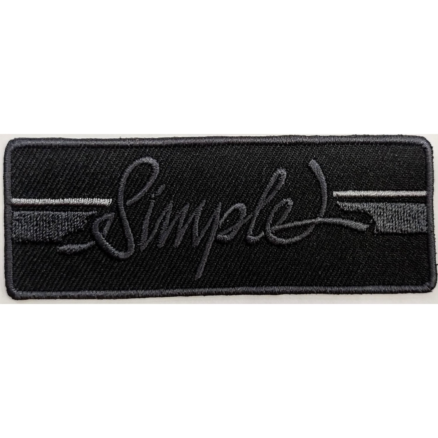 Toppa patch ricamo "Simple" 083 tessuto termoadesiva o cucire 3,5x9,5 cm.