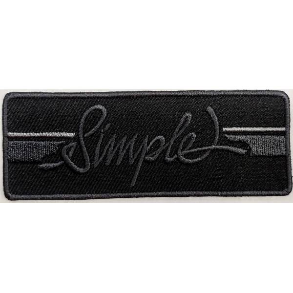 Toppa patch ricamo "Simple" 083 tessuto termoadesiva o cucire 3,5x9,5 cm.