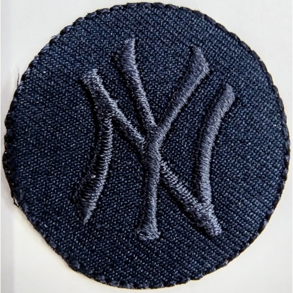 Toppa patch ricamo "NY" 096B tessuto termoadesiva o cucire diametro 3,6 cm.