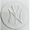 Toppa patch ricamo "NY" 096B tessuto termoadesiva o cucire diametro 3,6 cm.