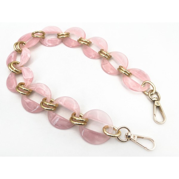 Catena resina con moschettoni lunghezza 56 cm. per borse e borsette vari colori