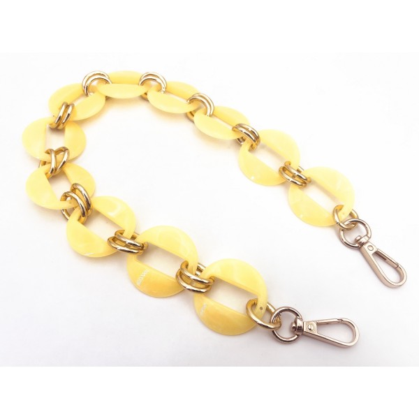 Catena resina con moschettoni lunghezza 56 cm. per borse e borsette vari colori