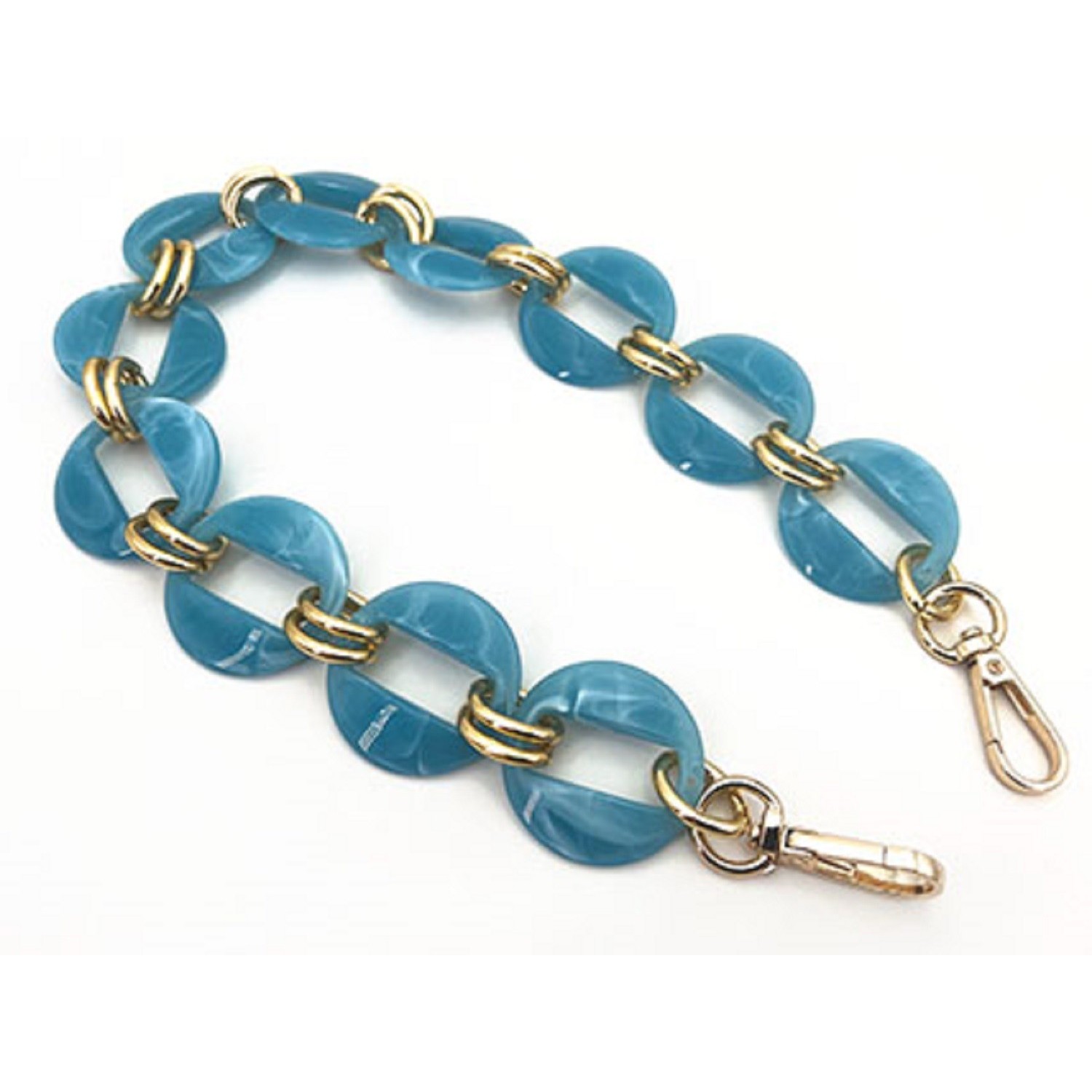 Catena resina con moschettoni lunghezza 56 cm. per borse e borsette vari colori