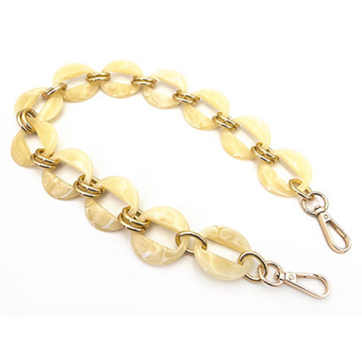 Catena resina con moschettoni lunghezza 56 cm. per borse e borsette vari colori