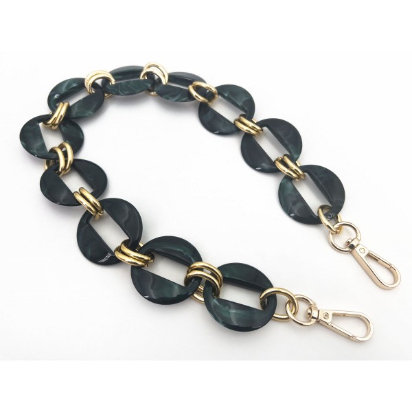 Catena resina con moschettoni lunghezza 56 cm. per borse e borsette vari colori