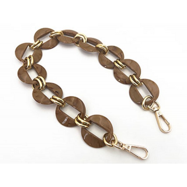 Catena resina con moschettoni lunghezza 56 cm. per borse e borsette vari colori