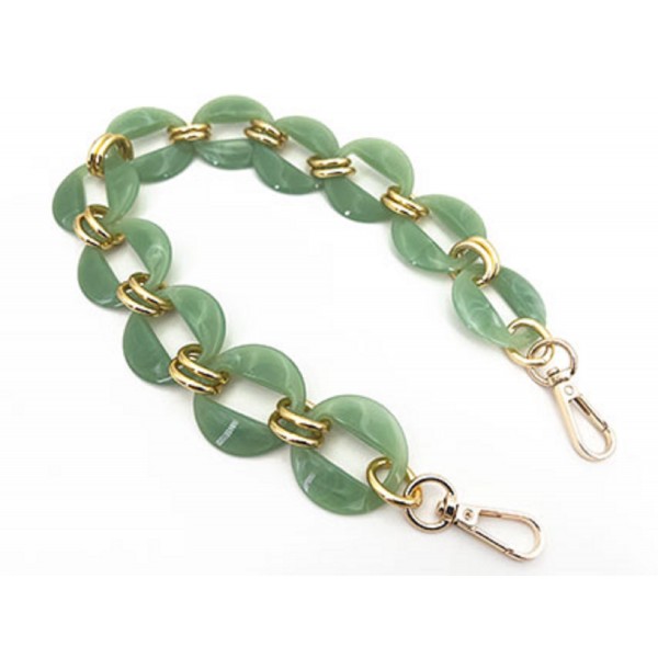 Catena resina con moschettoni lunghezza 56 cm. per borse e borsette vari colori