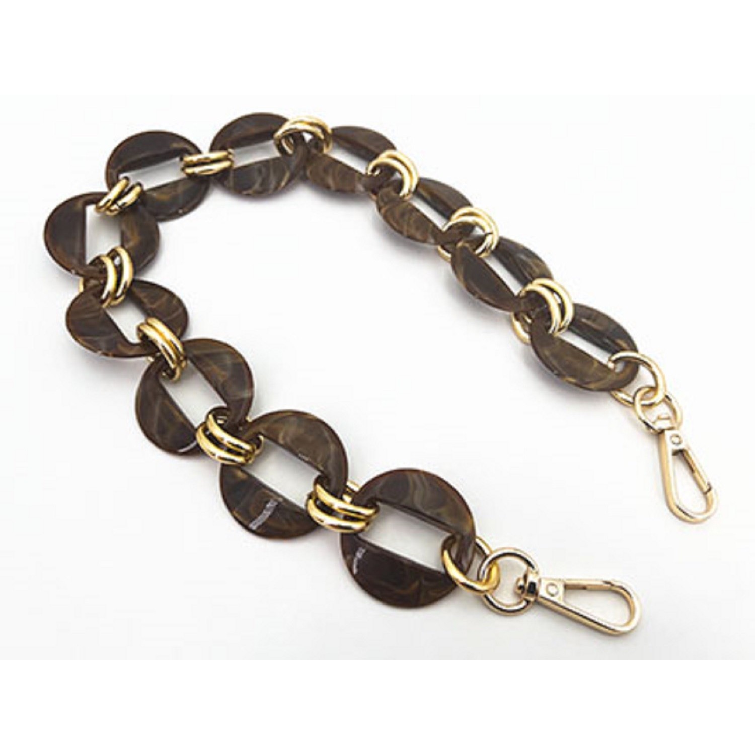 Catena resina con moschettoni lunghezza 56 cm. per borse e borsette vari colori