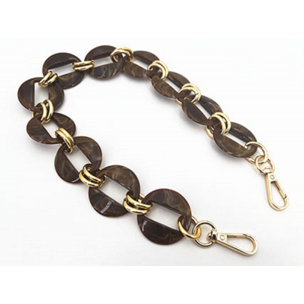 Catena resina con moschettoni lunghezza 56 cm. per borse e borsette vari colori