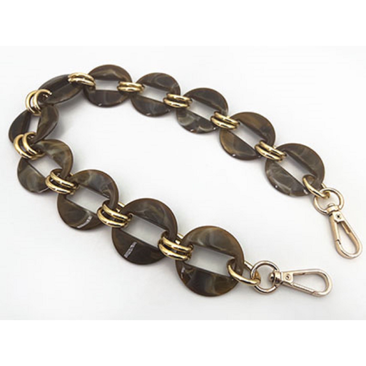 Catena resina con moschettoni lunghezza 56 cm. per borse e borsette vari colori