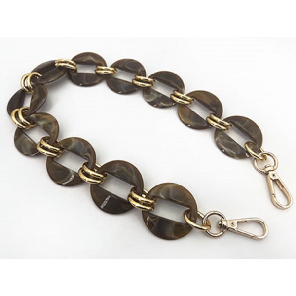 Catena resina con moschettoni lunghezza 56 cm. per borse e borsette vari colori