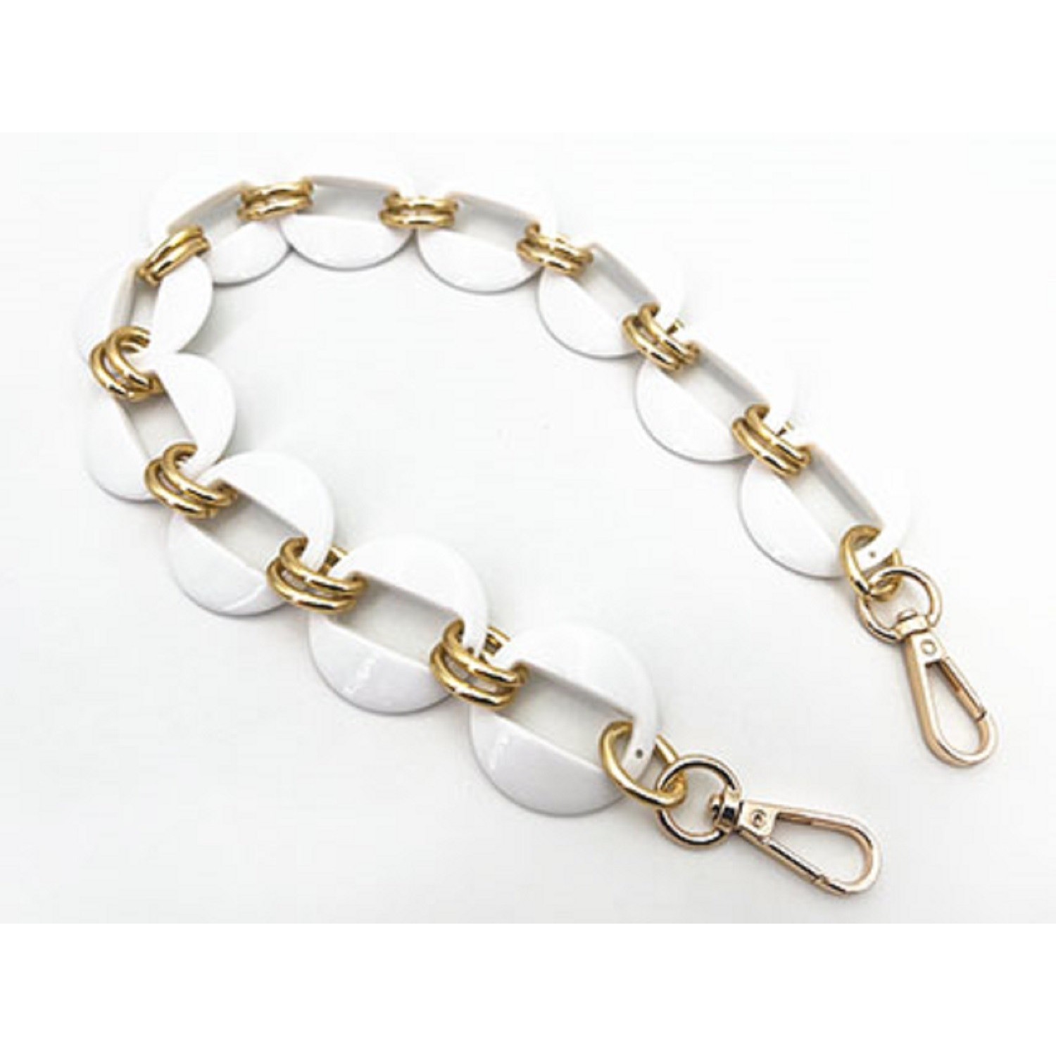 Catena resina con moschettoni lunghezza 56 cm. per borse e borsette vari colori