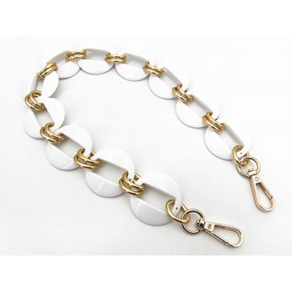 Catena resina con moschettoni lunghezza 56 cm. per borse e borsette vari colori