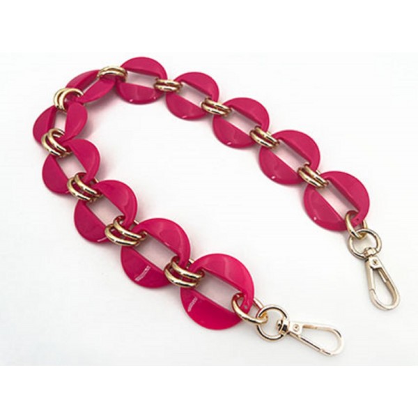 Catena resina con moschettoni lunghezza 56 cm. per borse e borsette vari colori