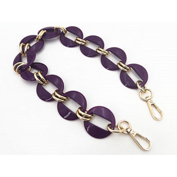 Catena resina con moschettoni lunghezza 56 cm. per borse e borsette vari colori