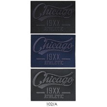 Toppa patch applicazione 102A ricamo "Chicago 19XX Athletic" termo o cucire misura 6x8,2 cm.