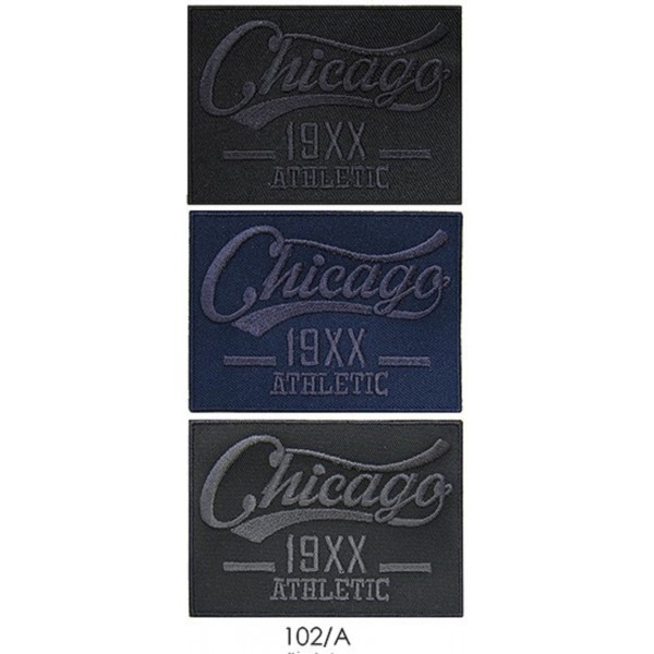 Toppa patch applicazione 102A ricamo "Chicago 19XX Athletic" termo o cucire misura 6x8,2 cm.