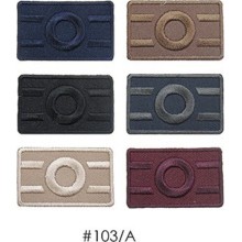 Toppa patch applicazione 103A ricamo "Cerchio" termo o cucire misura 1,8x4,4 cm.