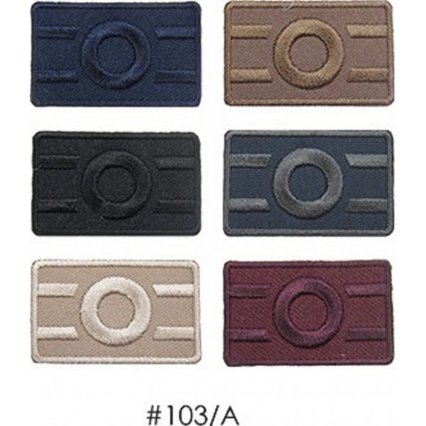 Toppa patch applicazione 103A ricamo "Cerchio" termo o cucire misura 1,8x4,4 cm.