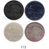 Toppa patch applicazione "113" ricamo "Floreale" termo o cucire diametro 4,5 cm.