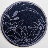 Toppa patch applicazione "113" ricamo "Floreale" termo o cucire diametro 4,5 cm.