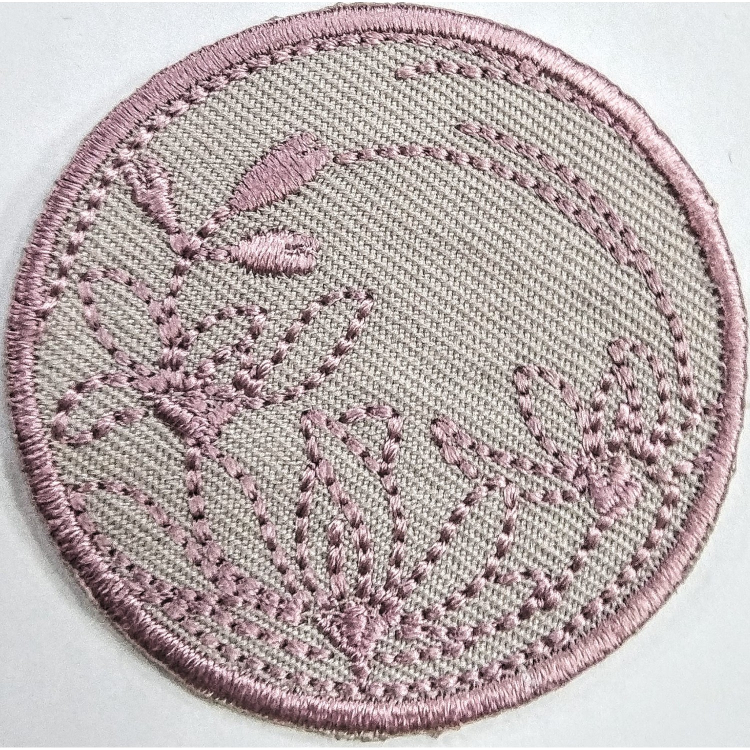 Toppa patch applicazione "113" ricamo "Floreale" termo o cucire diametro 4,5 cm.