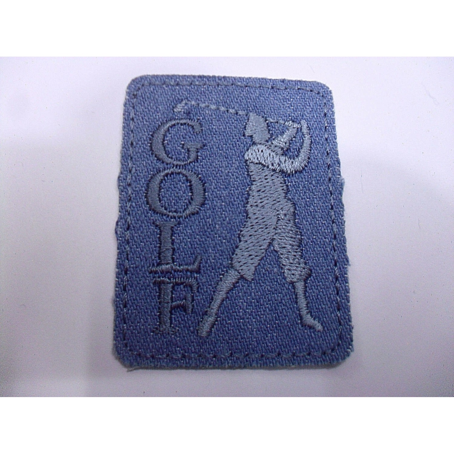 TOPPA PATCH RICAMO SU TESSUTO. "GOLF" TERMOADESIVA O CUCIRE DIMENSINI 5,2X4 CM.