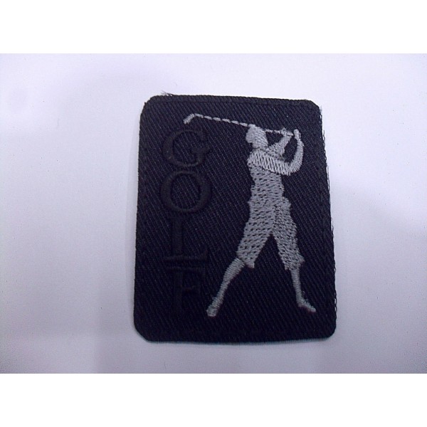 TOPPA PATCH RICAMO SU TESSUTO. "GOLF" TERMOADESIVA O CUCIRE DIMENSINI 5,2X4 CM.