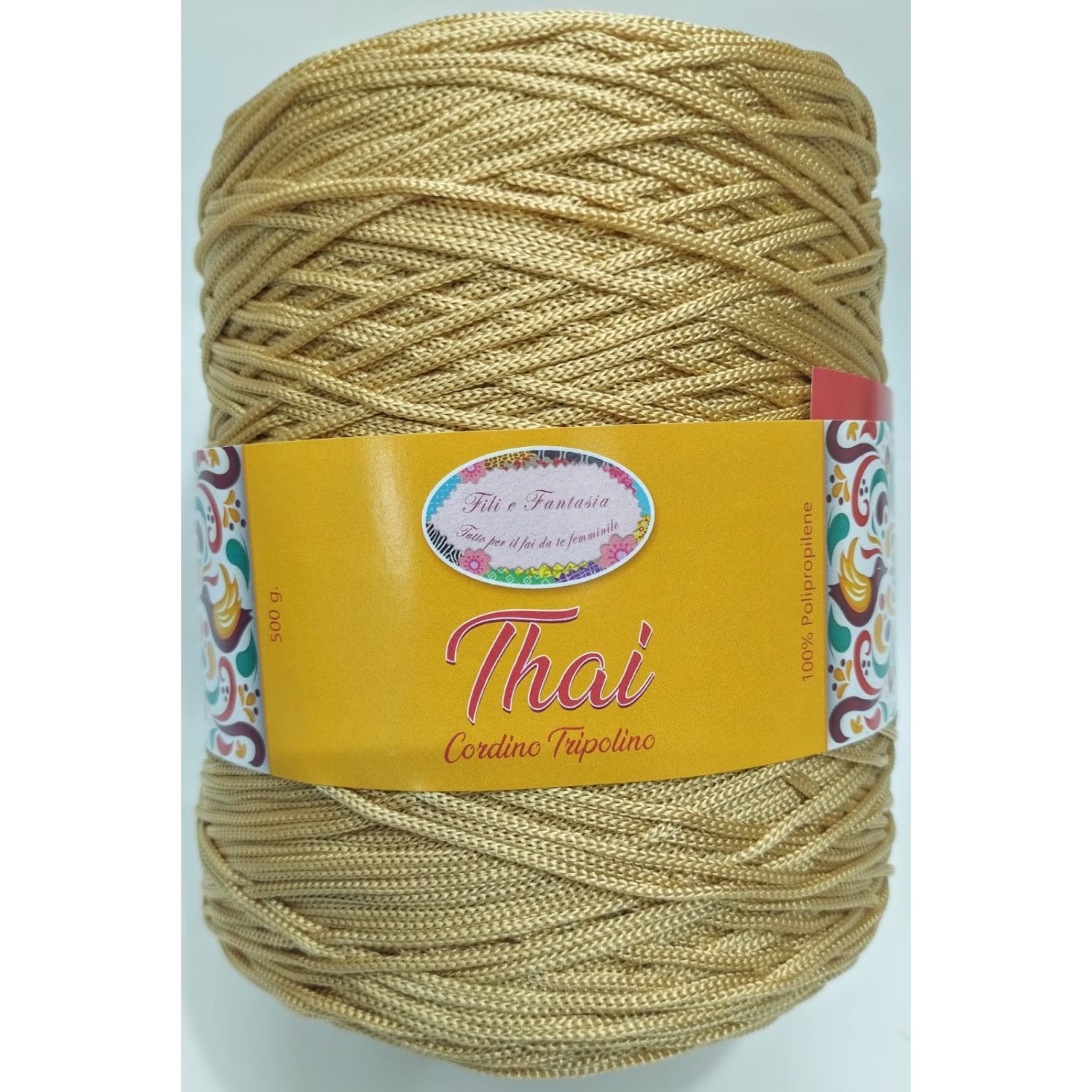 Cordino cordoncino Thai 500 gr. per borse, centri e varie, ferri uncinetto 3,5/4,5