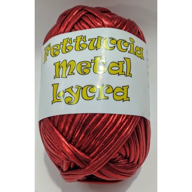 Gomitolo di fettuccia metallizzata x borse e varie elastica, peso +- 100 gr. 45 mt.