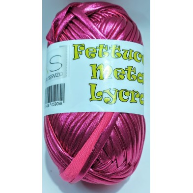 Gomitolo di fettuccia metallizzata x borse e varie elastica, peso +- 100 gr. 45 mt.