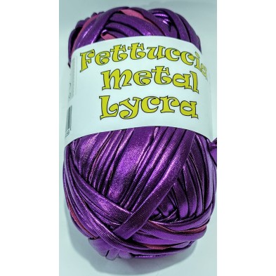 Gomitolo di fettuccia metallizzata x borse e varie elastica, peso +- 100 gr. 45 mt.