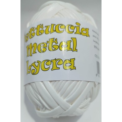 Gomitolo di fettuccia metallizzata x borse e varie elastica, peso +- 100 gr. 45 mt.