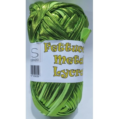 Gomitolo di fettuccia metallizzata x borse e varie elastica, peso +- 100 gr. 45 mt.