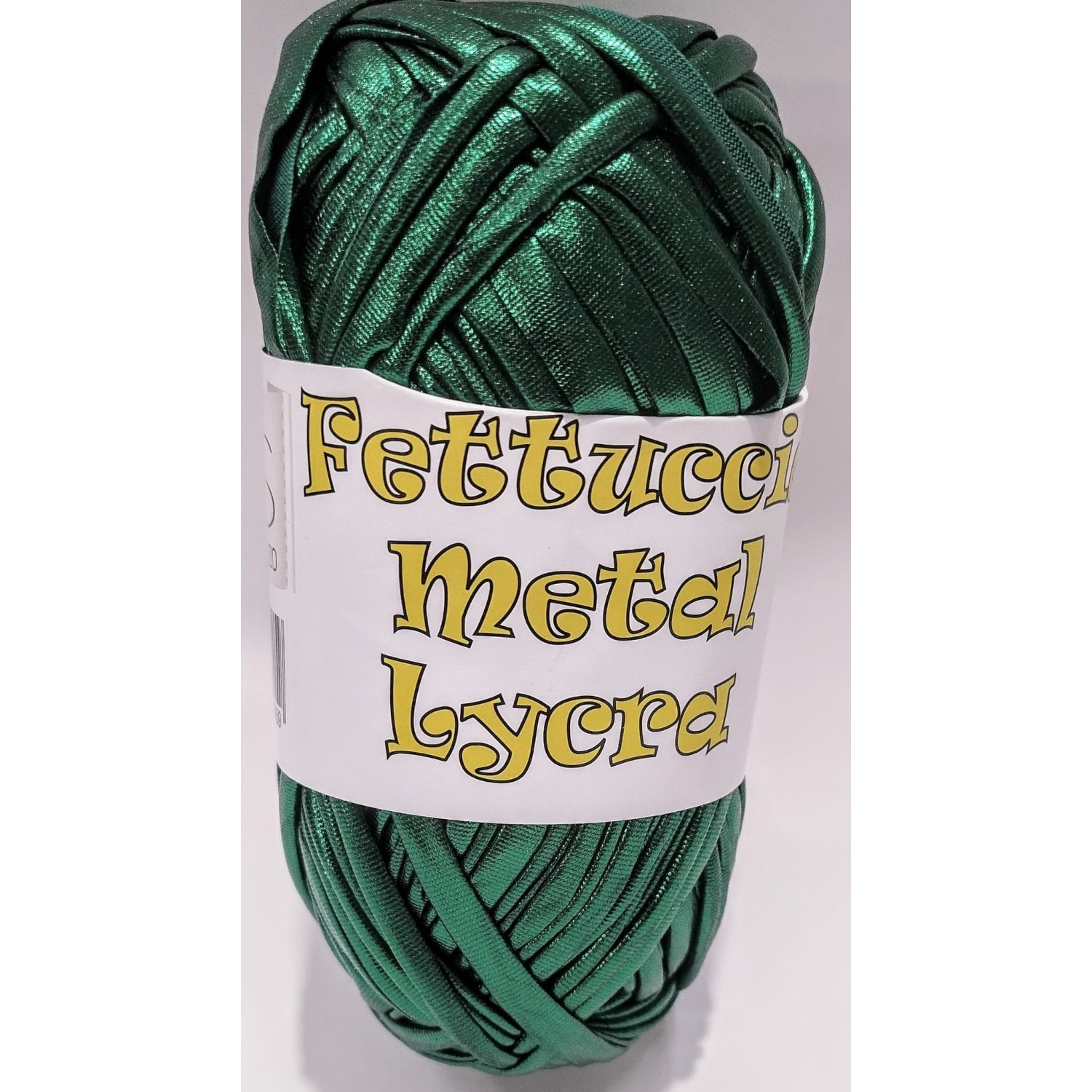 Gomitolo di fettuccia metallizzata x borse e varie elastica, peso +- 100 gr. 45 mt.