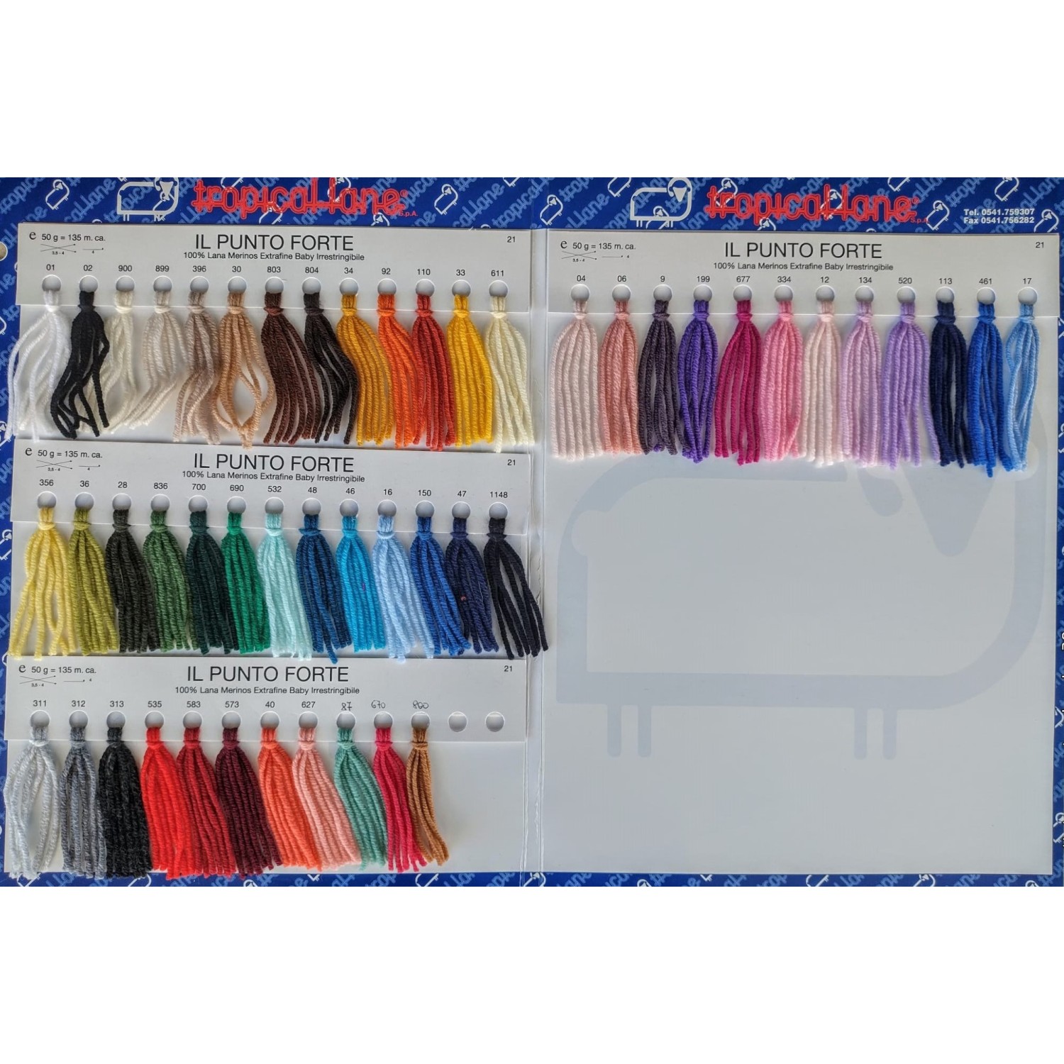 Gomitolo Punto Forte Tropical Lane +-135 mt. 50 gr. 100% Merinos Extrafine Baby Irrestringibile Made in Italy
