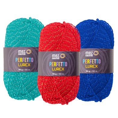 1 Gomitolo lana Perfetto Lurex 130 mt. 97% acrilico e 3% poliestere morbido ferri  o uncinetto 4/4,5