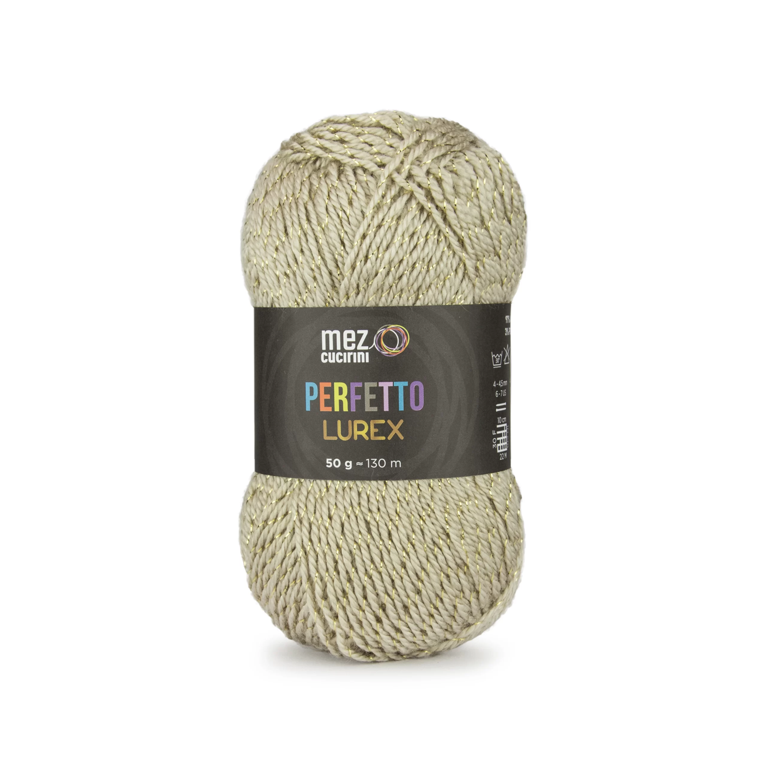 1 Gomitolo lana Perfetto Lurex 130 mt. 97% acrilico e 3% poliestere morbido ferri  o uncinetto 4/4,5