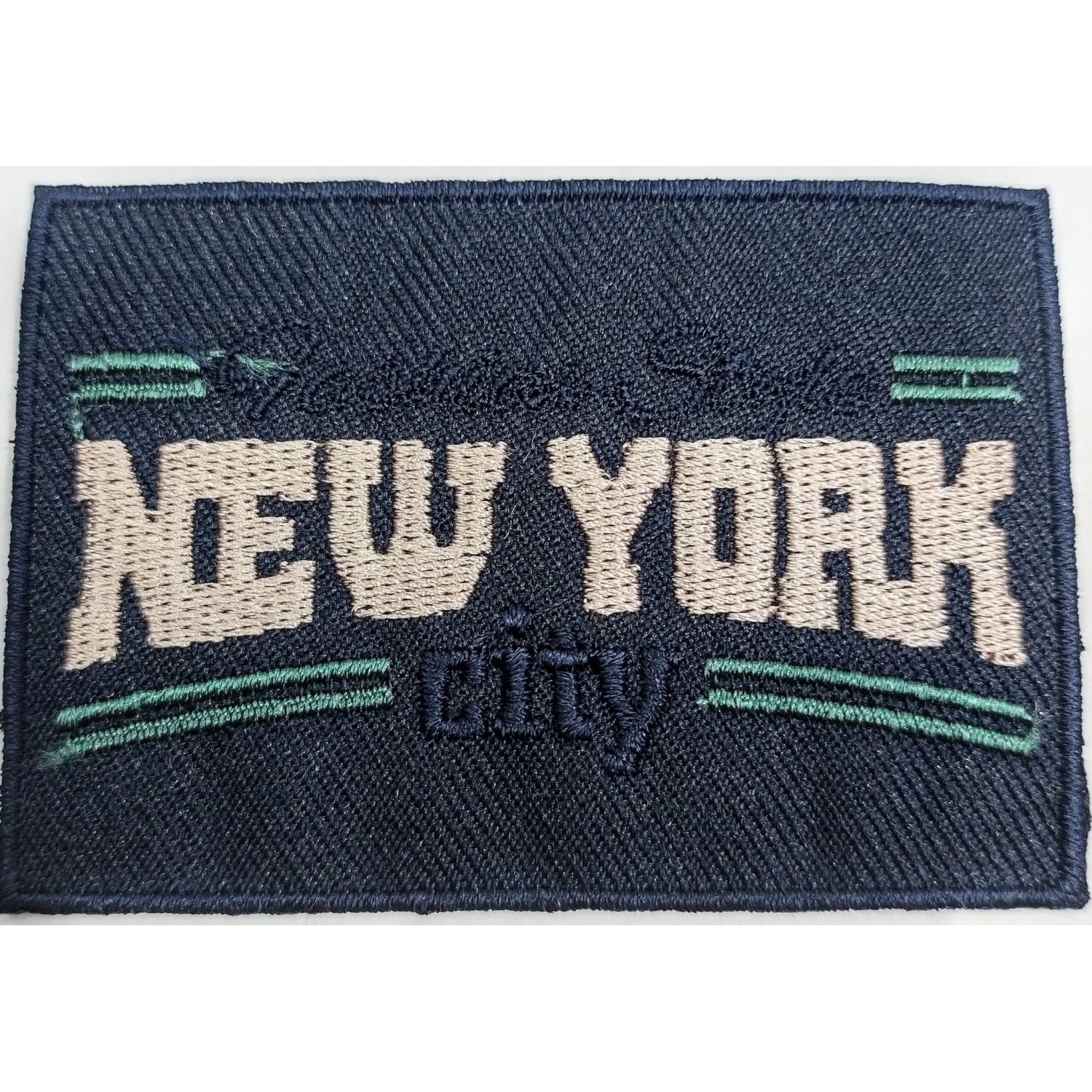 Toppa patch 275B "New York City" in tessuto ricamato termoadesiva o da cucire 7x5,8 cm.
