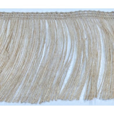 Passamaneria frangia in lino o juta a scelta altezza 10 cm. per decorazioni varie, 1 mt.