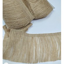 Passamaneria frangia in lino o juta a scelta altezza 10 cm. per decorazioni varie, 1 mt.