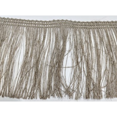 Passamaneria frangia in lino o juta a scelta altezza 10 cm. per decorazioni varie, 1 mt.