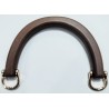 Manico per borsa in legno con anelli in metallo dimensioni 14,5x9,5 cm.