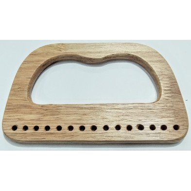 Manico in legno dimensioni 16x10 cm. ideale per borse all'uncinetto artigianali 1 pezzo