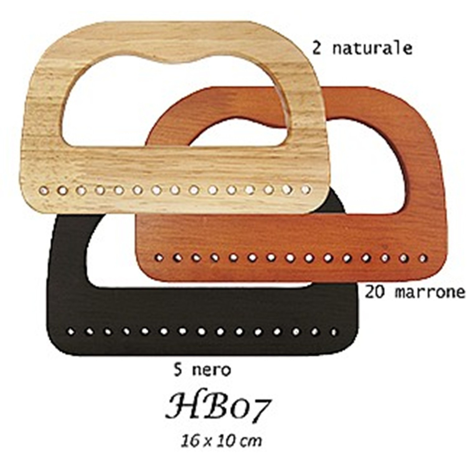 Manico in legno dimensioni 16x10 cm. ideale per borse all'uncinetto artigianali 1 pezzo