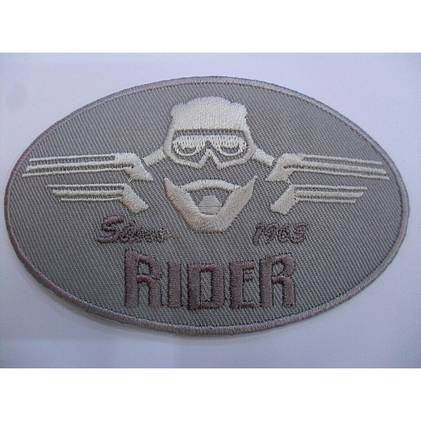 TOPPA PATCH RICAMO SU TESSUTO "RIDER" TERMO O CUCIRE DIMENSIONE 9X5,5 cm. CIRCA