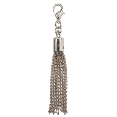 Nappa nappe metallo altezza 12/13 cm. circa con moschettone, decorazioni varie