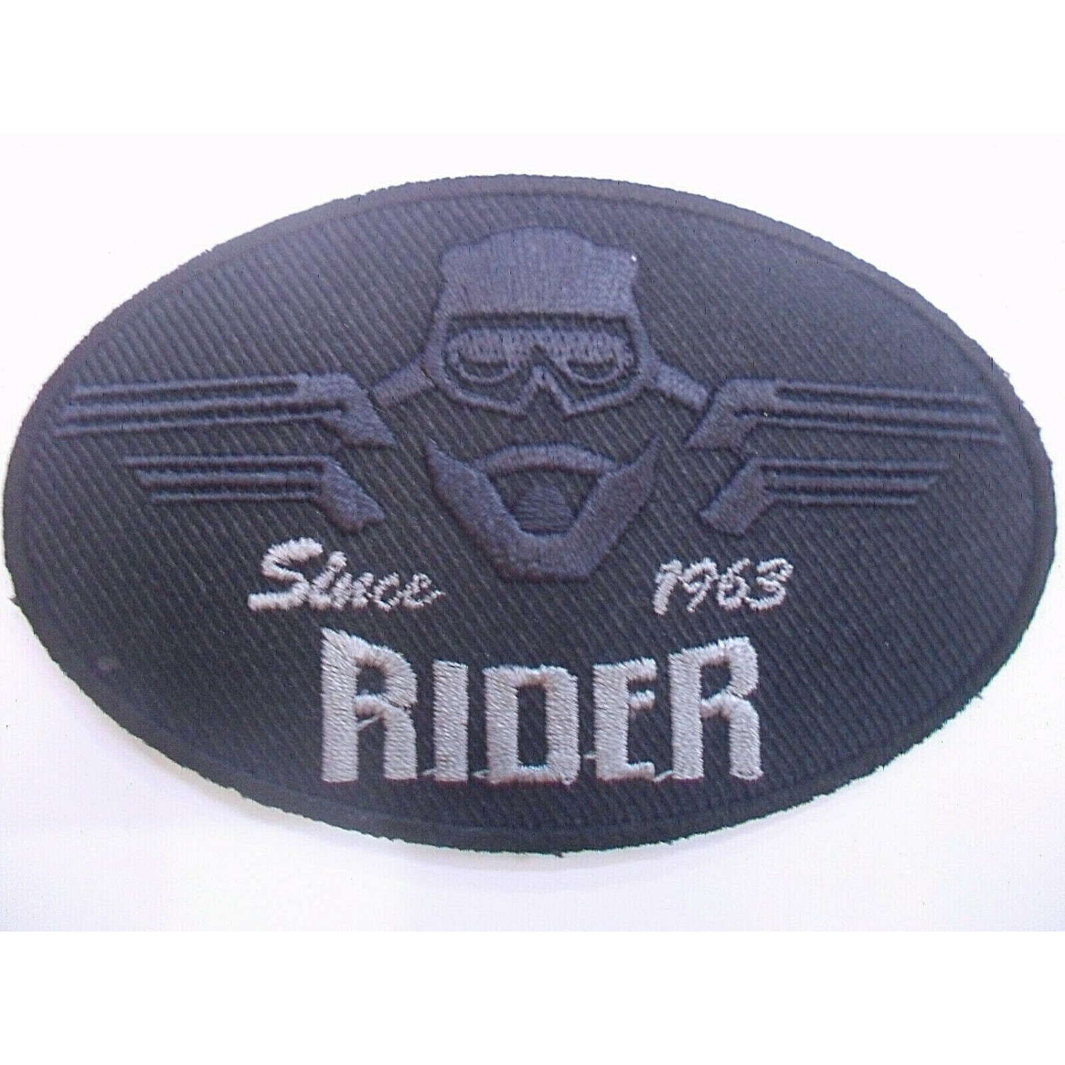 TOPPA PATCH RICAMO SU TESSUTO "RIDER" TERMO O CUCIRE DIMENSIONE 9X5,5 cm. CIRCA