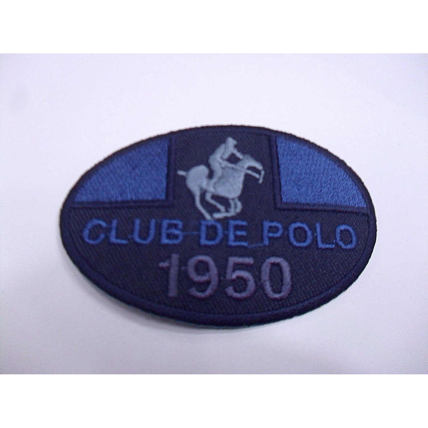 TOPPA PATCH RICAMO SU TESSUTO "POLO CLUB 1950" TERMO O CUCIRE DIMENSIONI VARIE