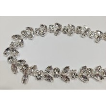 10 cm. passamaneria gioiello alta moda castonata art. CH3445 altezza 1,5 cm. per decorazioni